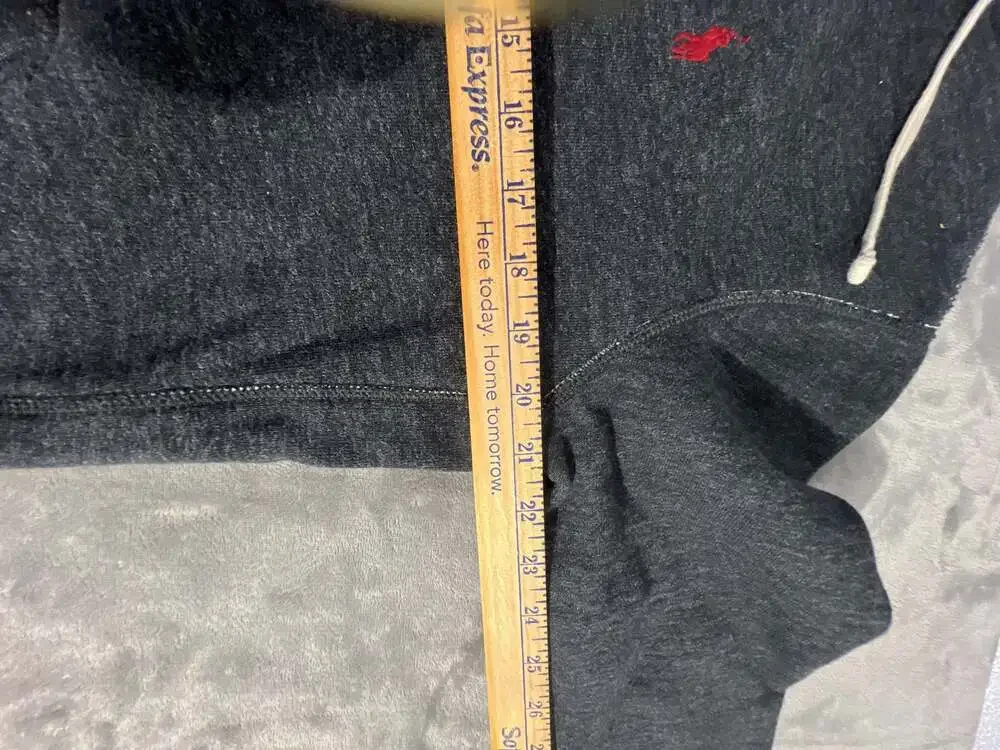 Polo Ralph Lauren Full Zip Hoodie Sweatshirt Dark Gray Heathered Men's Medium